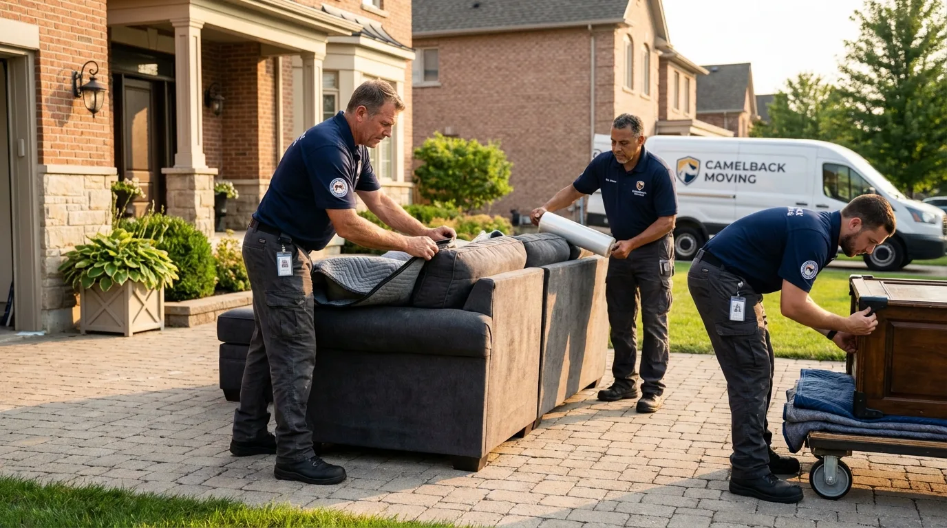 Large estate moving crew wrapping furniture in Jessup, MD